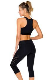 Luli Fama Trinidad Laser Cuts Elastic Band Sports Bra